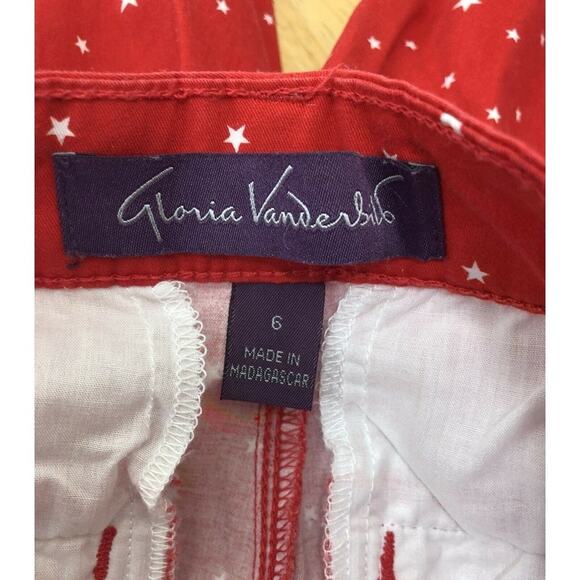 Gloria Vanderbilt Shorts Star Print Bermuda Slight Stretch 4th July - Picture 3 of 4